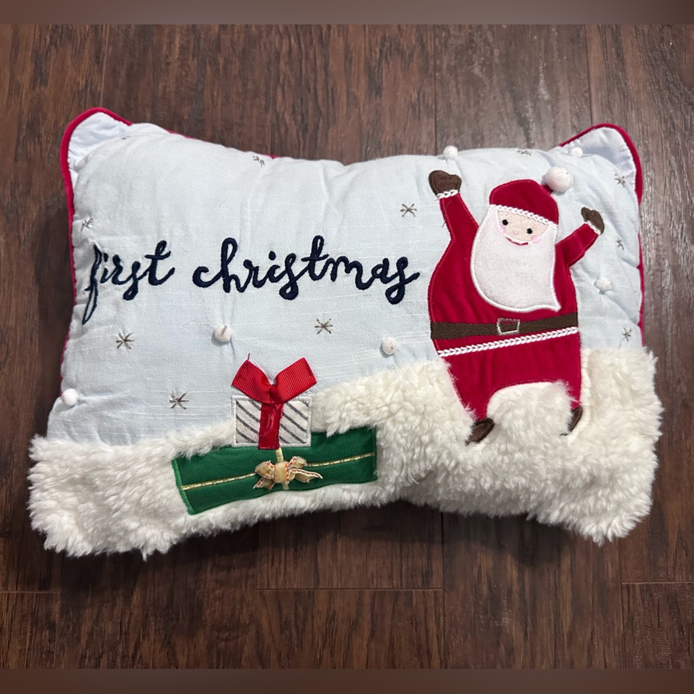 Pottery Barn Kids Santa First Christmas Pillow